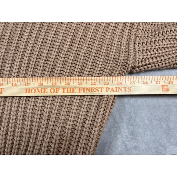 Elodie Oversized Fawn Brown Sz M Ribbed Balloon Sleeve Chunky Sweater Cozy Bulky - Picture 8 of 14